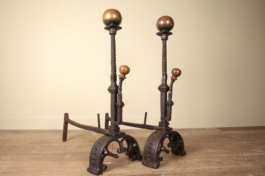 Fabulous Pair of 19th C. Fire Dogs / Andirons