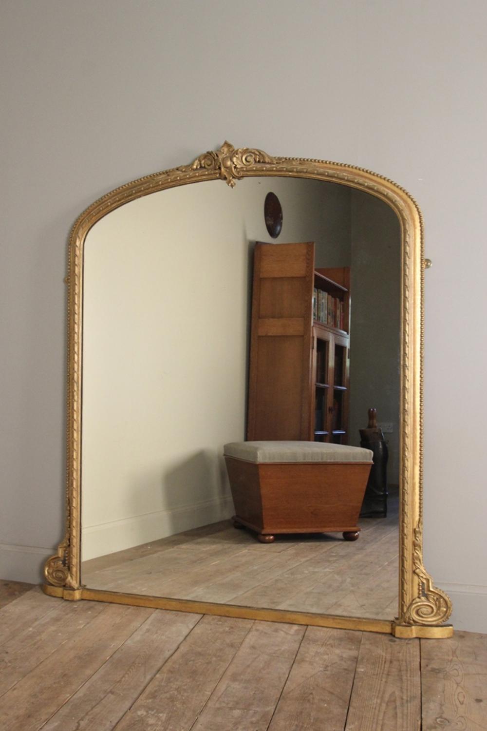 19th C. Giltwood Overmantle Mirror