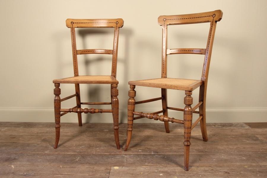 Pretty Pair of Aesthetic Inlaid Chairs