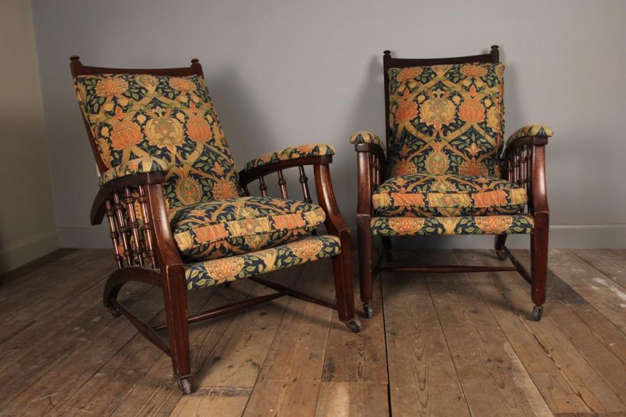 A Pair of Arts & Crafts Reclining Chairs