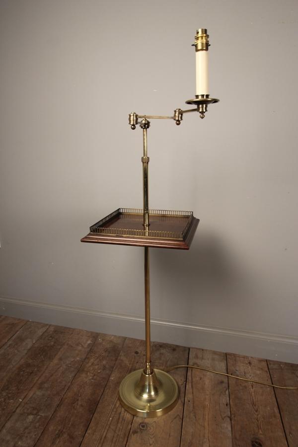Stylish Brass Floor Lamp Table