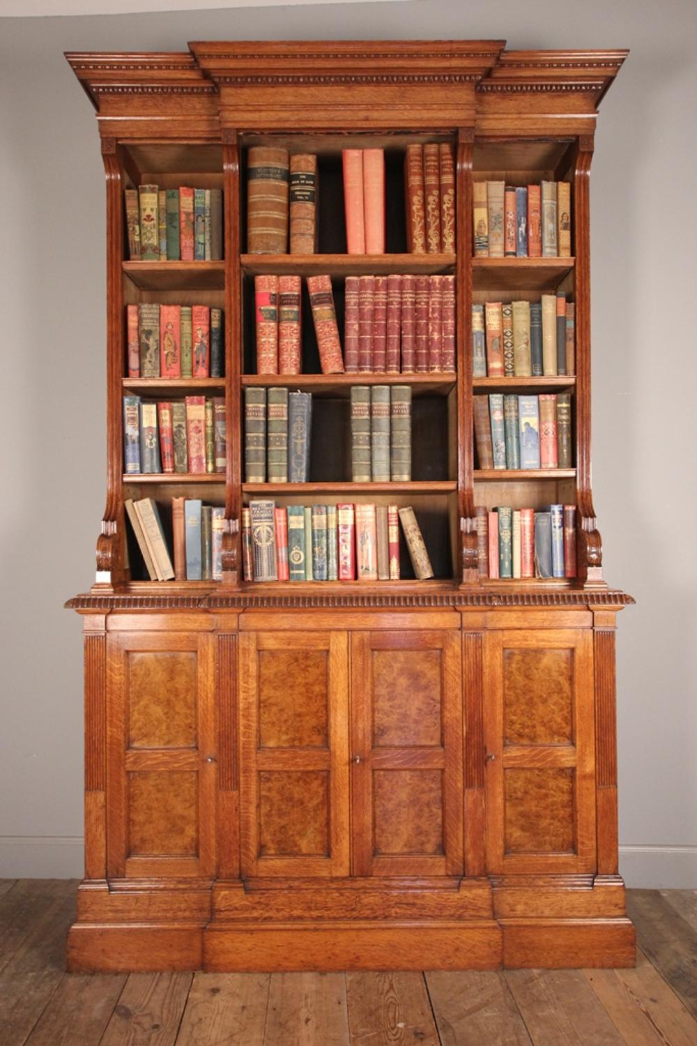 19th C. Pollard Oak Bookcase