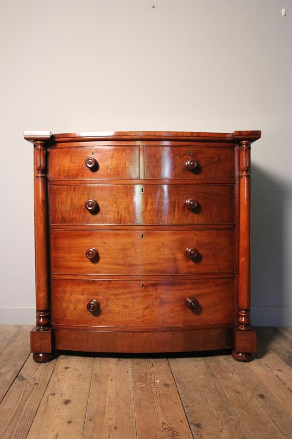 19th C Mahogany Bowfront Chest of Drawers