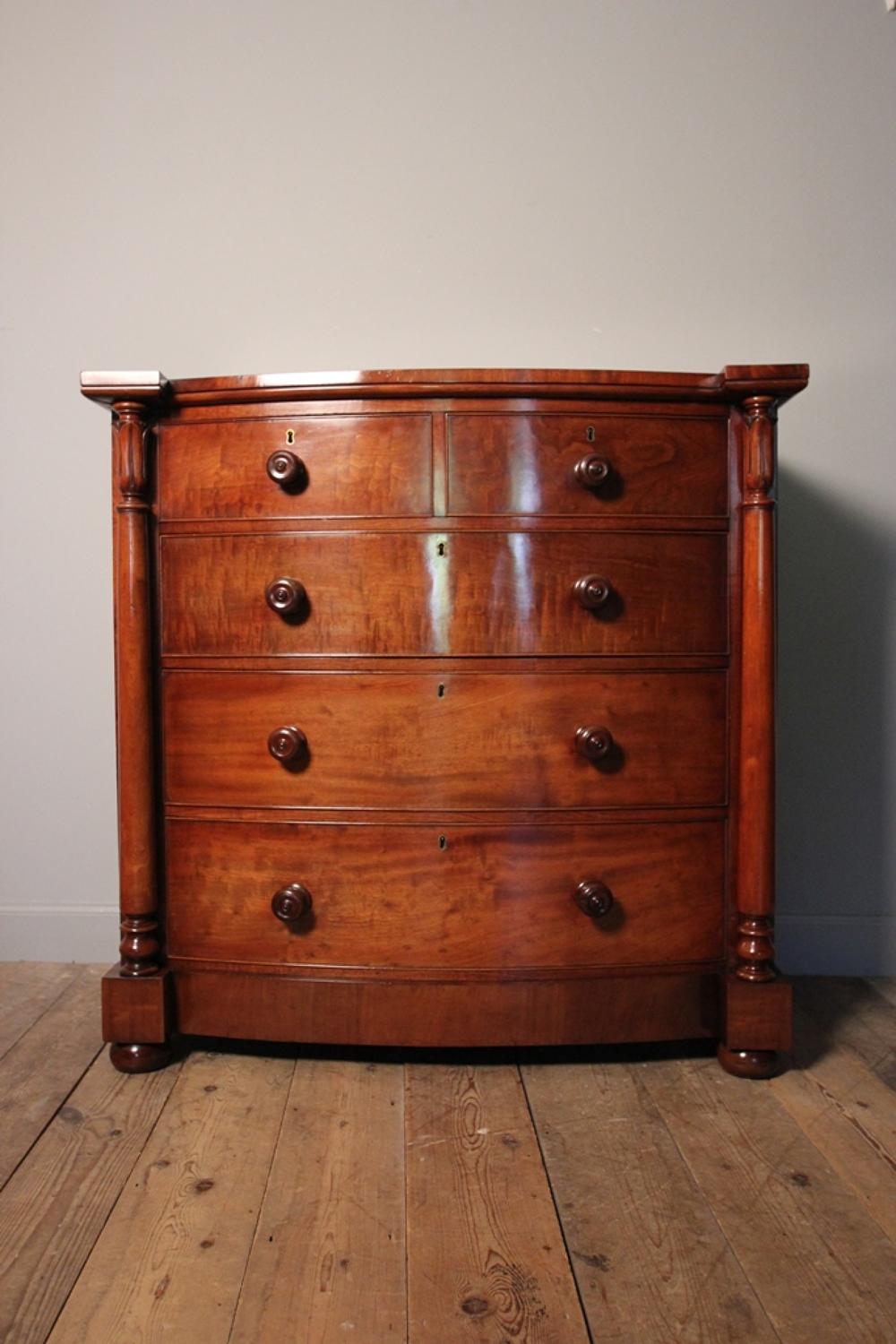 19th C Mahogany Bowfront Chest of Drawers