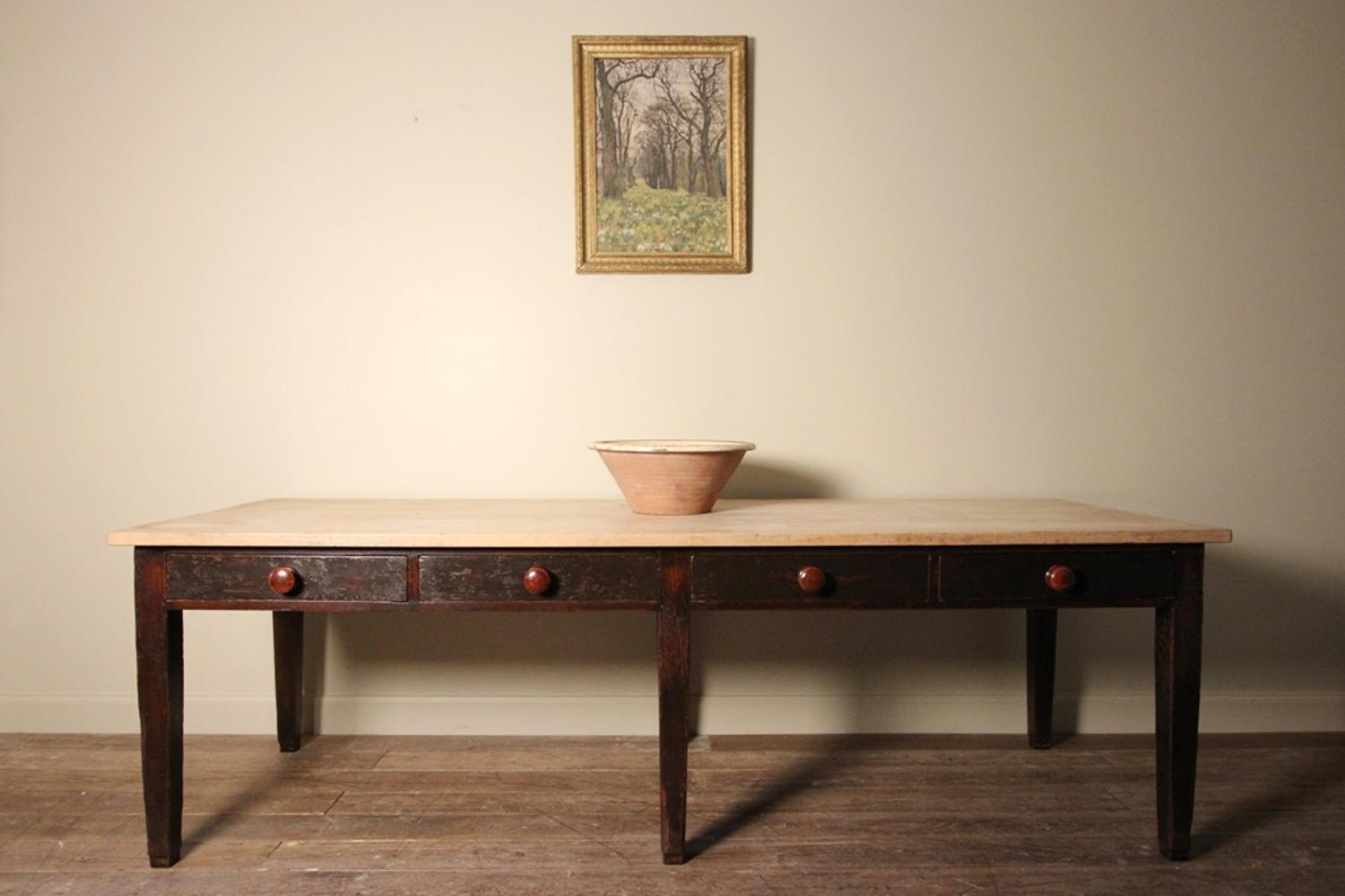 Superb Large Sycamore Farmhouse Kitchen Dairy Table