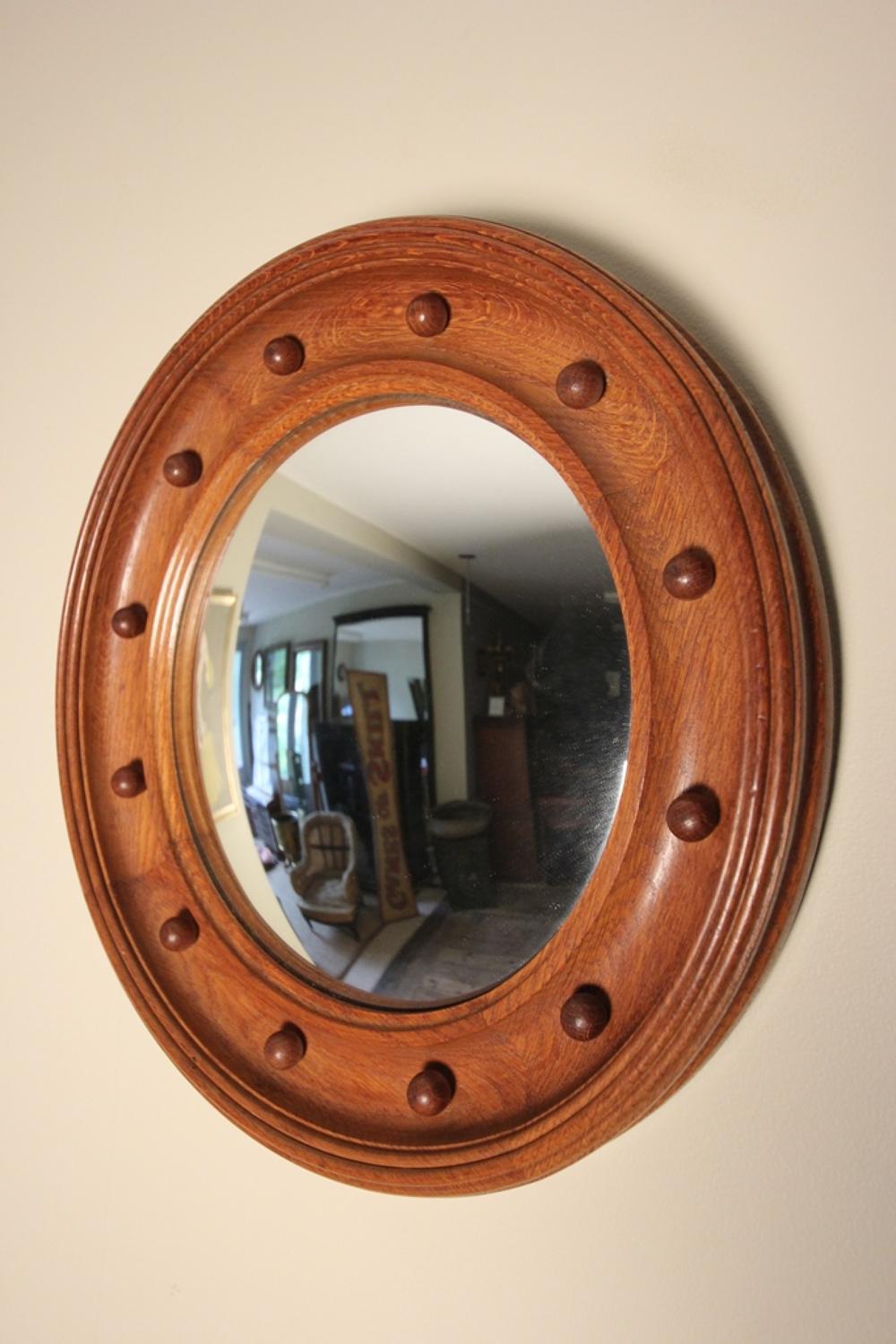 Heals Oak Convex Mirror