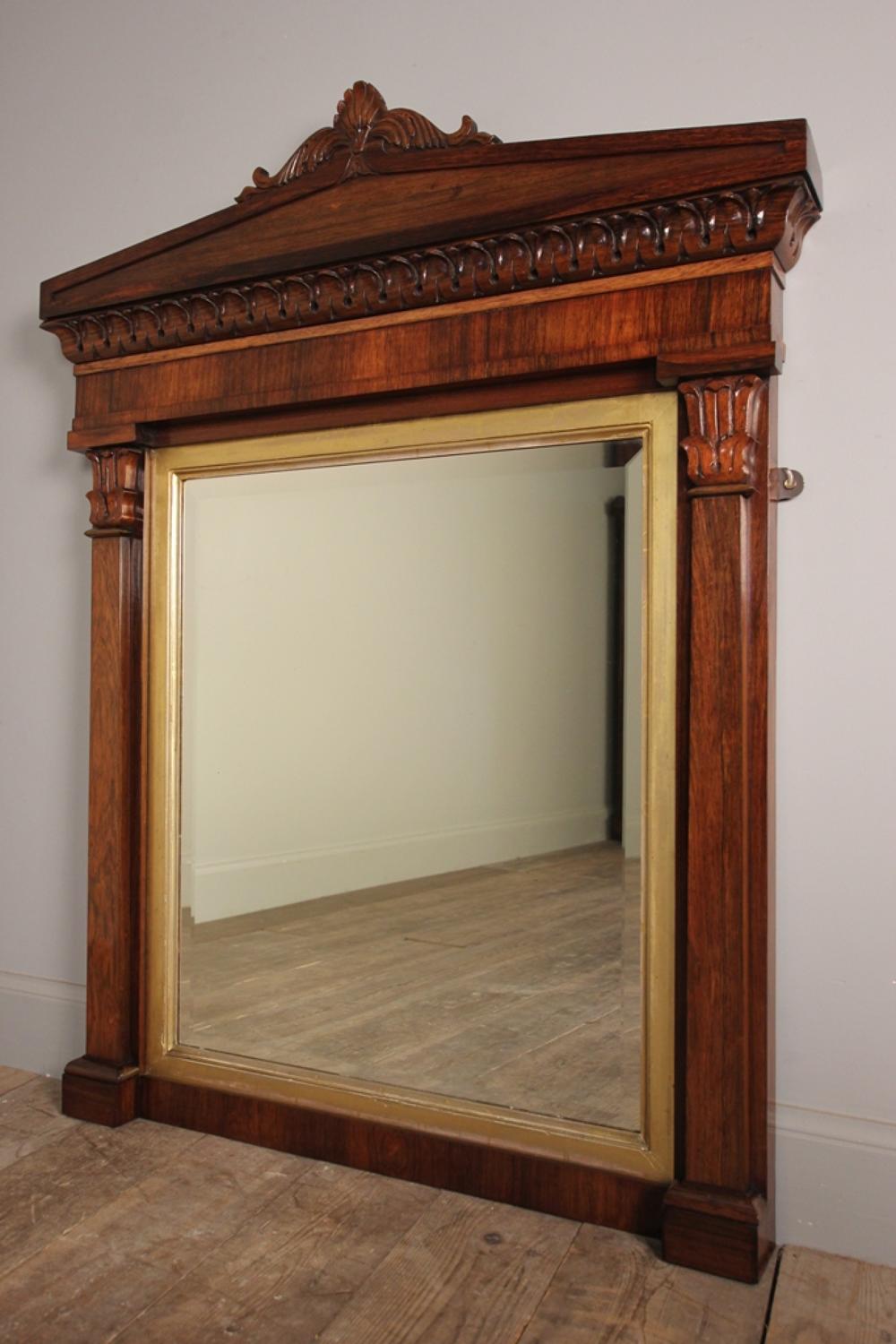 William IV Rosewood and Gilt Mirror