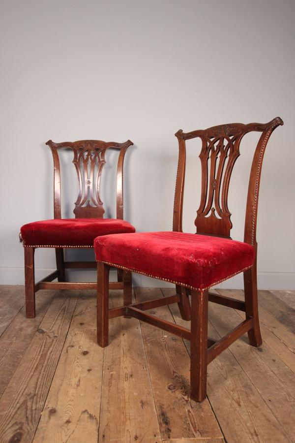 Superb Pair of 18th C. Mahogany Side Chairs
