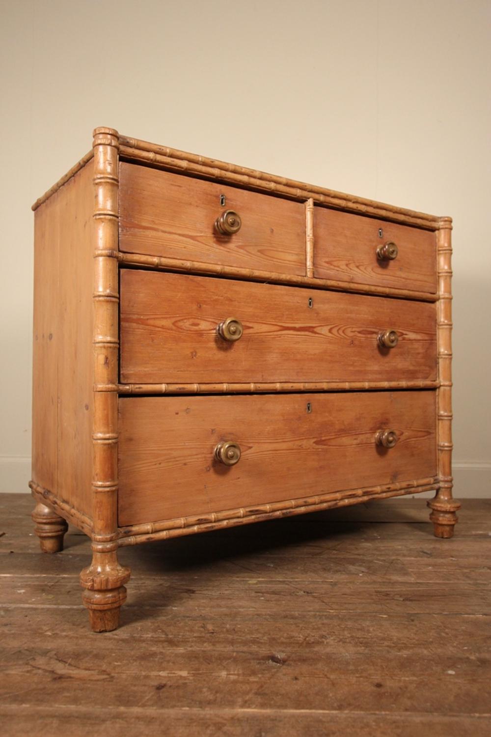Beautiful Regency Faux Bamboo Chest of Drawers