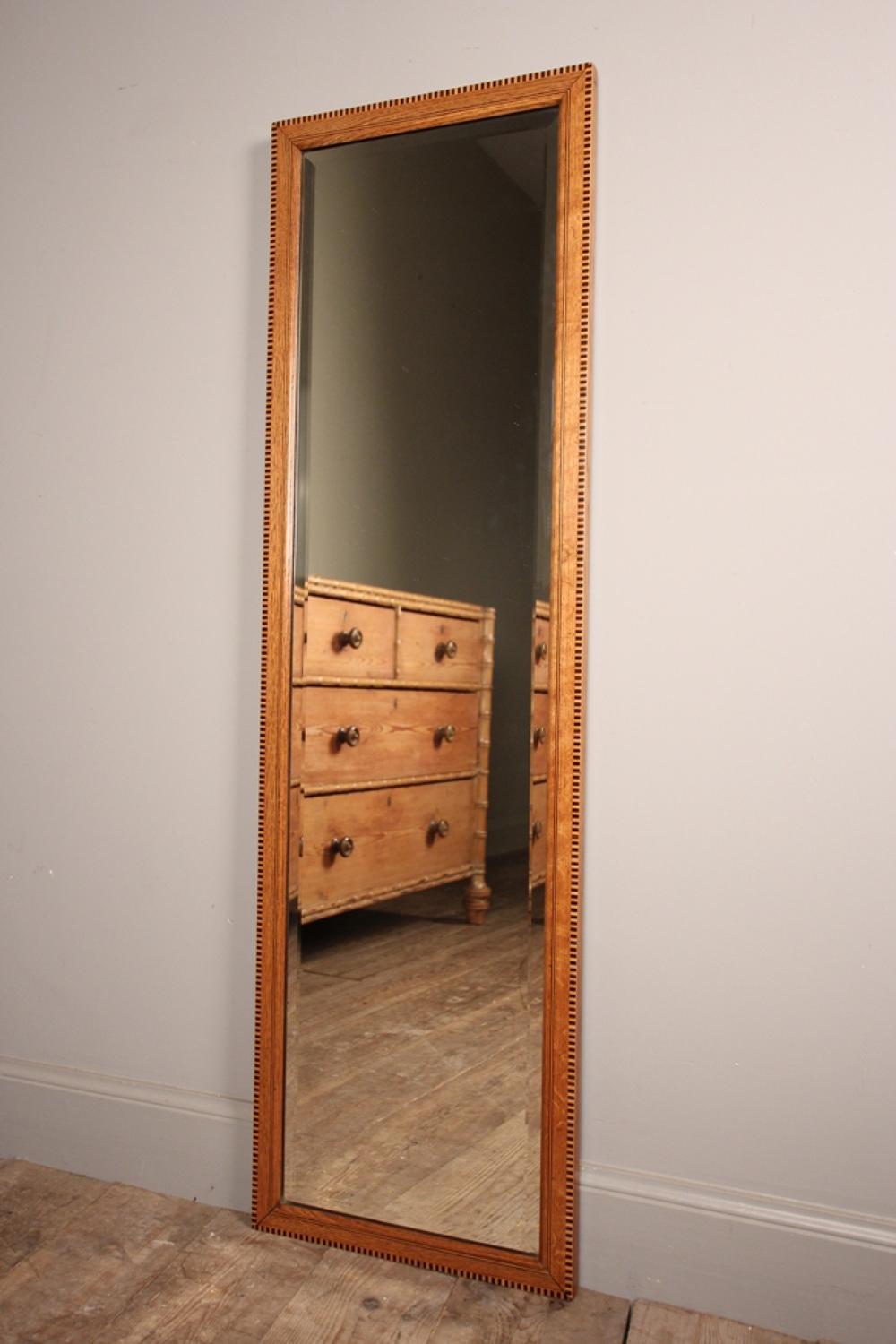 Edwardian Oak Inlaid Dressing Mirror
