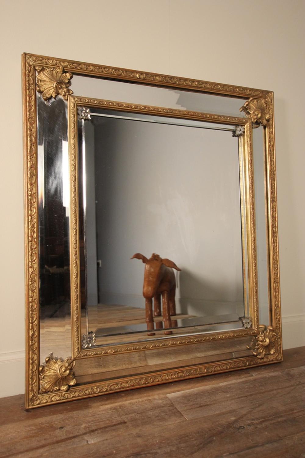 19th C. Giltwood Cushion Mirror
