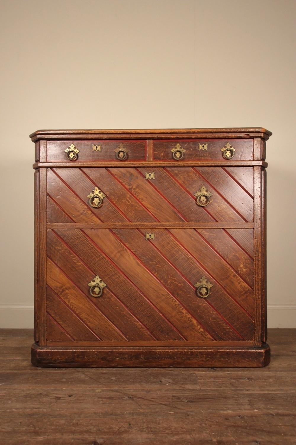 Large Gothic Oak Chest of Drawers