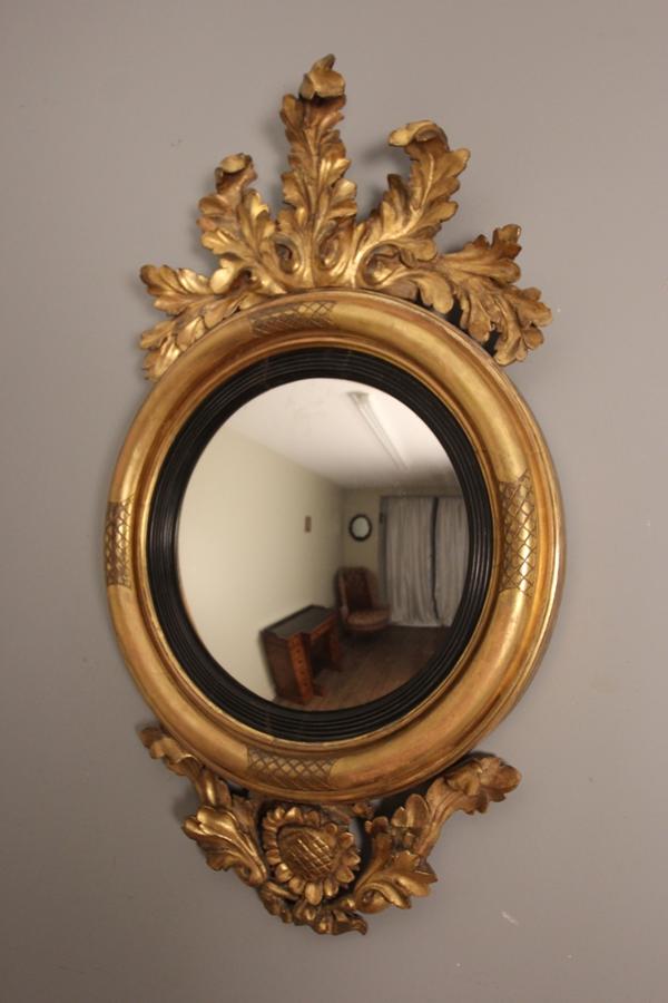 Regency Giltwood Convex Mirror