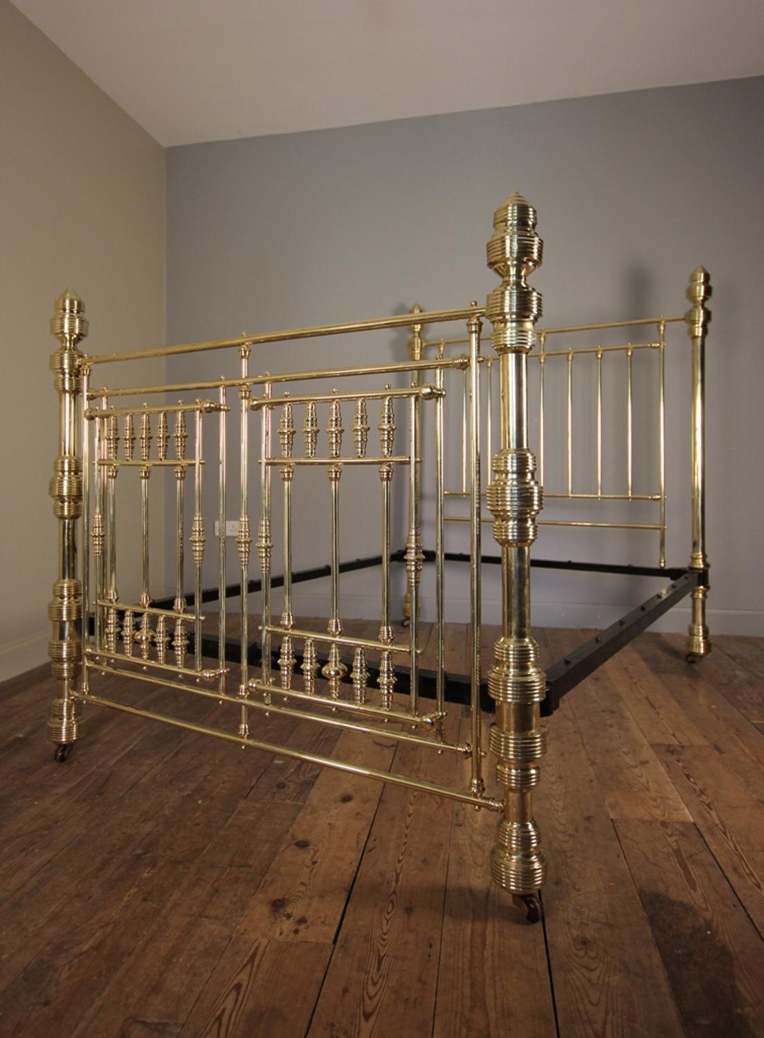 Outstanding 19th C. Brass Double Bed (4 ft 6