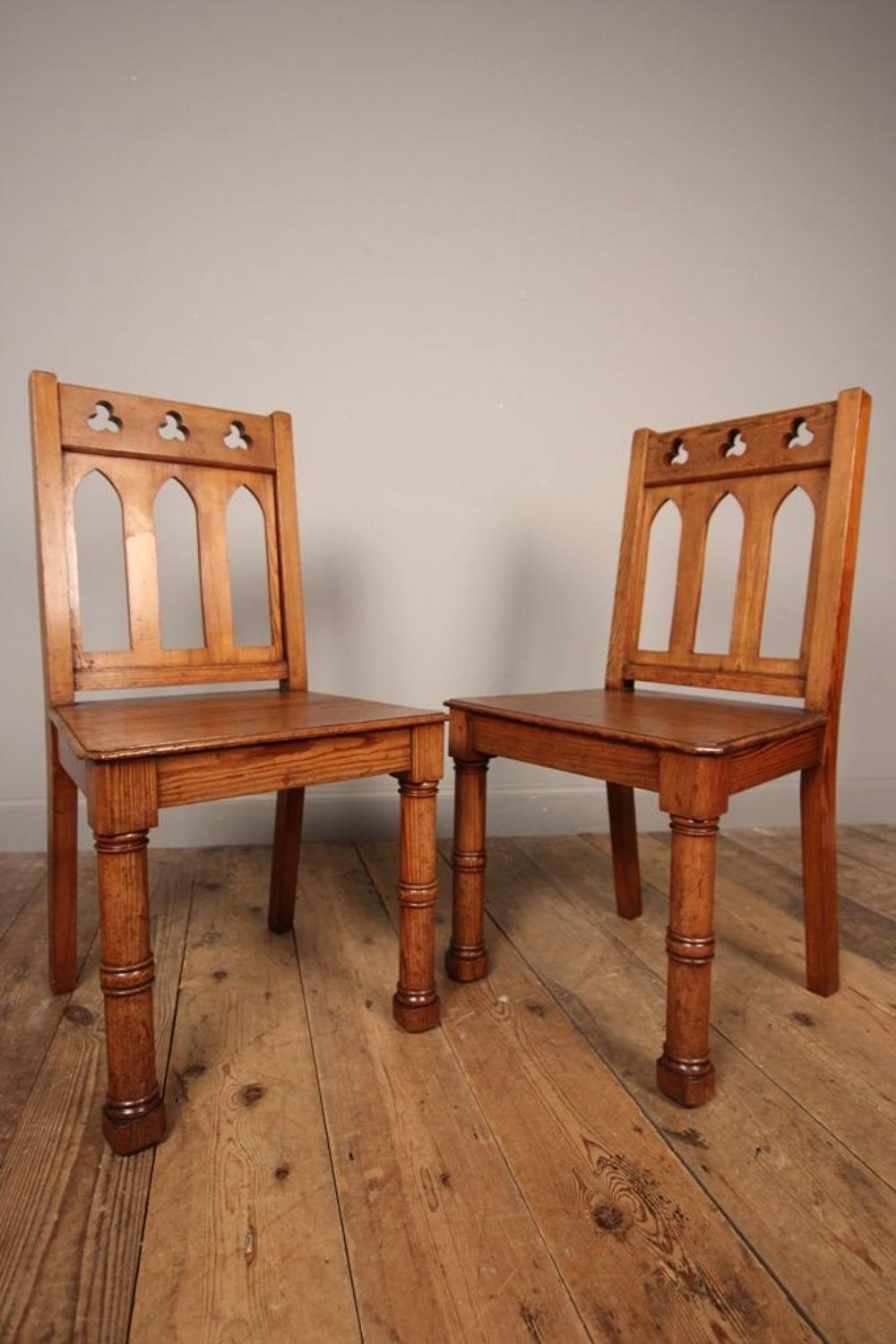 A Super Pair of Gothic Hall Chairs
