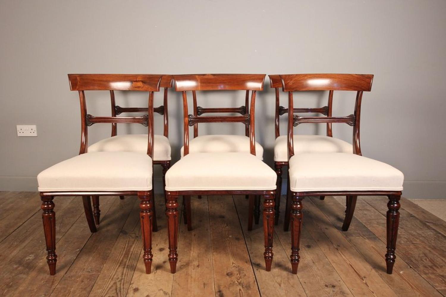 Super Quality Set 6 William IV Rosewood Dining Chairs