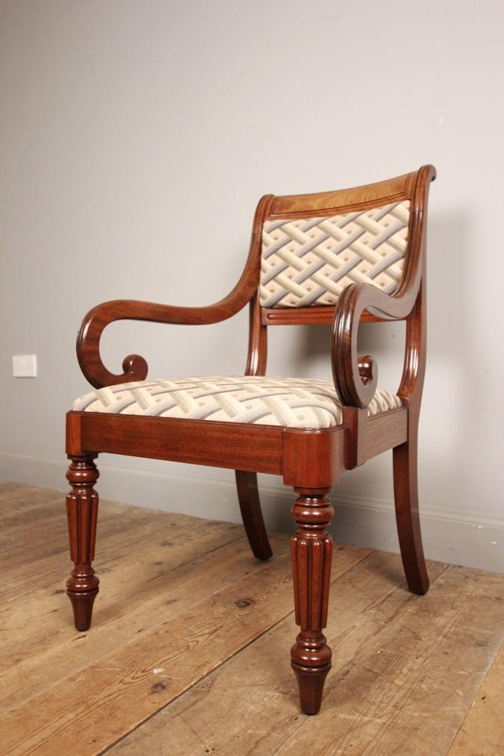 George IV Gillows Mahogany Elbow Chair