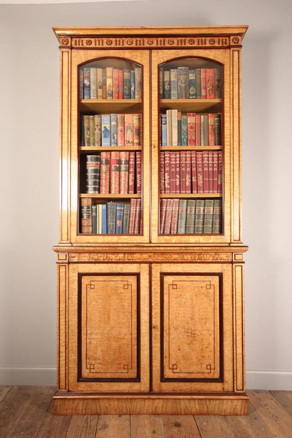 Holland & Sons Hungarian Ash and Purple Heart Bookcase Cabinet