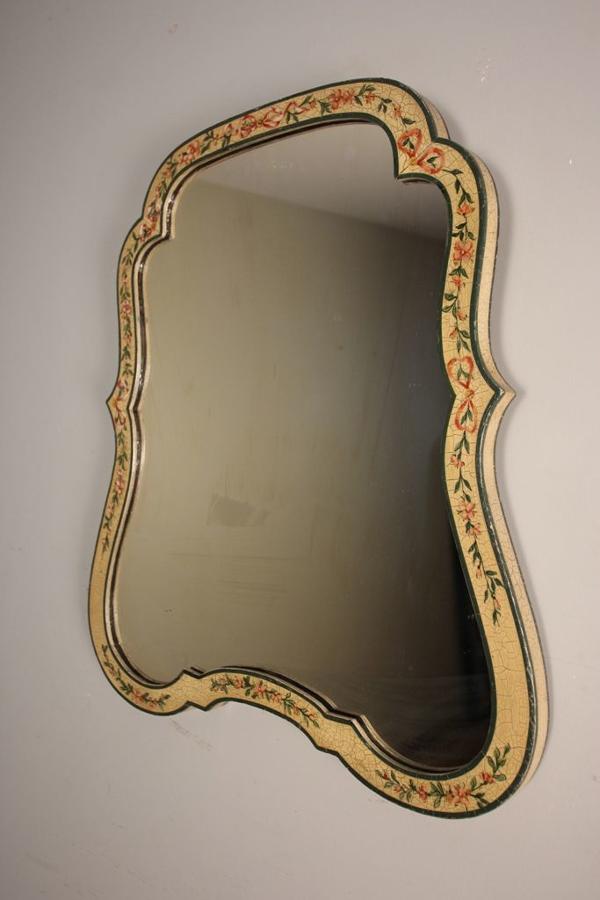 Pretty Edwardian Original Hand Painted Mirror