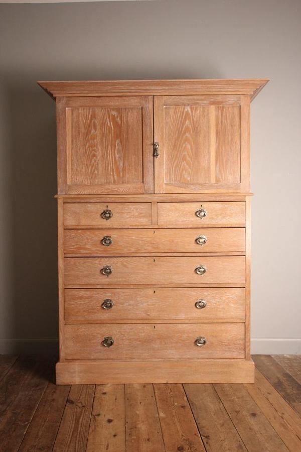 Stylish Arts & Crafts Oak Cabinet on Chest  Tallboy