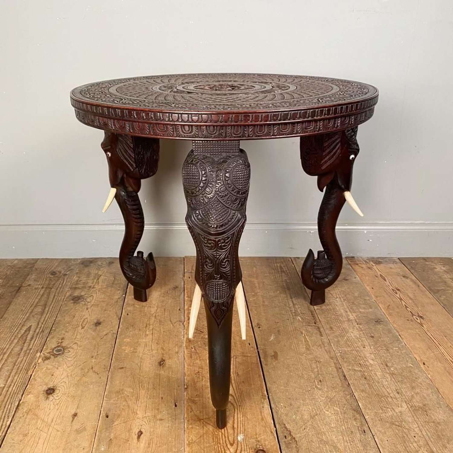 Late 19th C Anglo Indian Teak Elephant Table