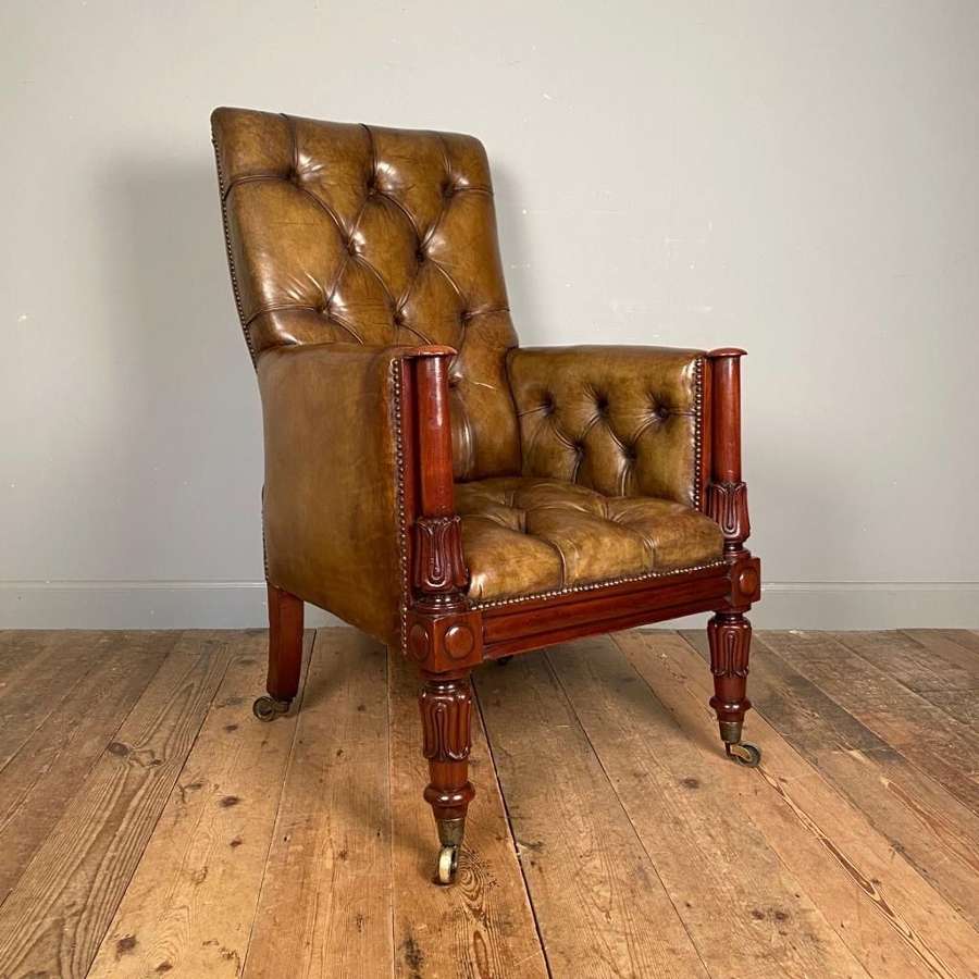 Stunning William IV Leather Library Chair
