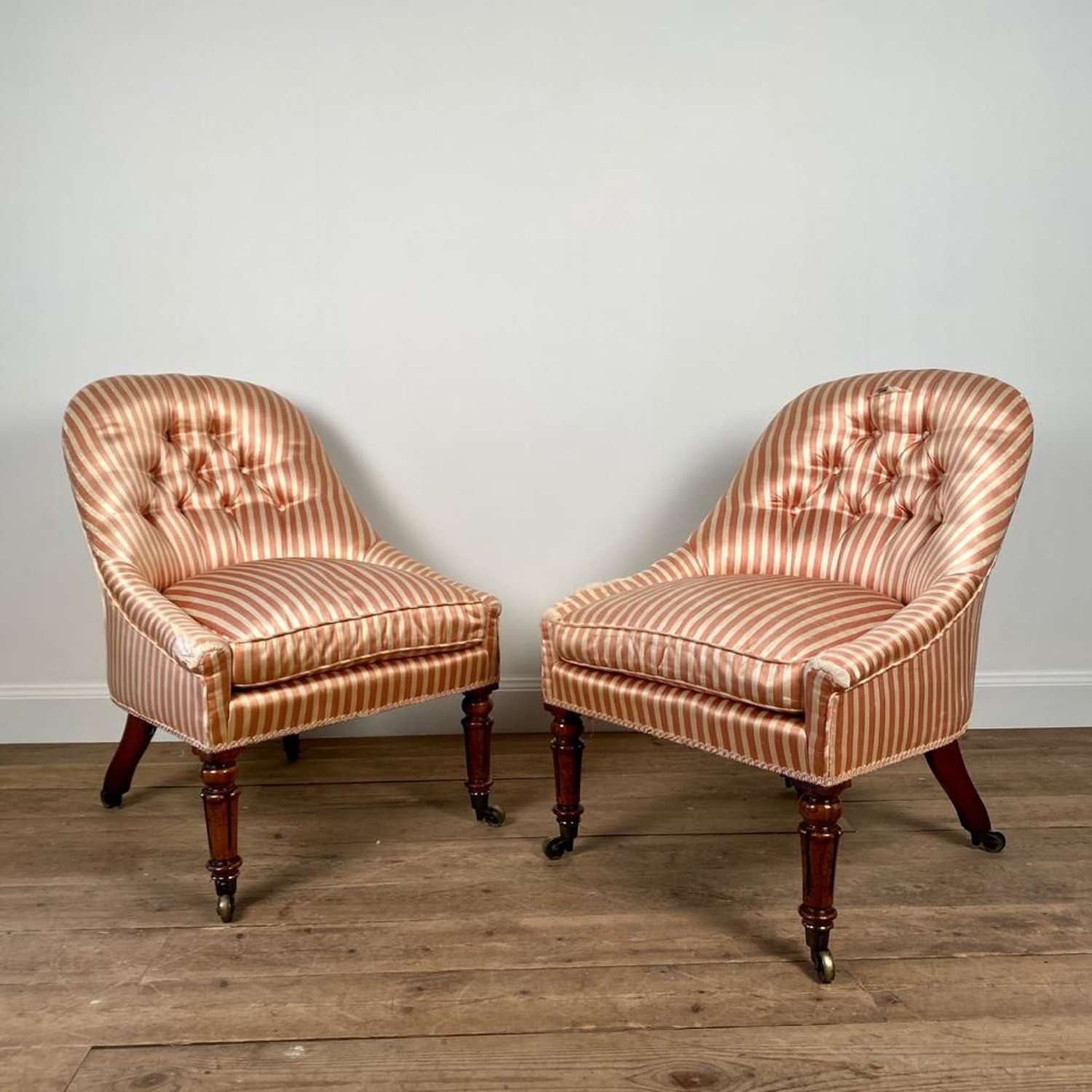 Pair of George IV Rosewood Slipper Chairs