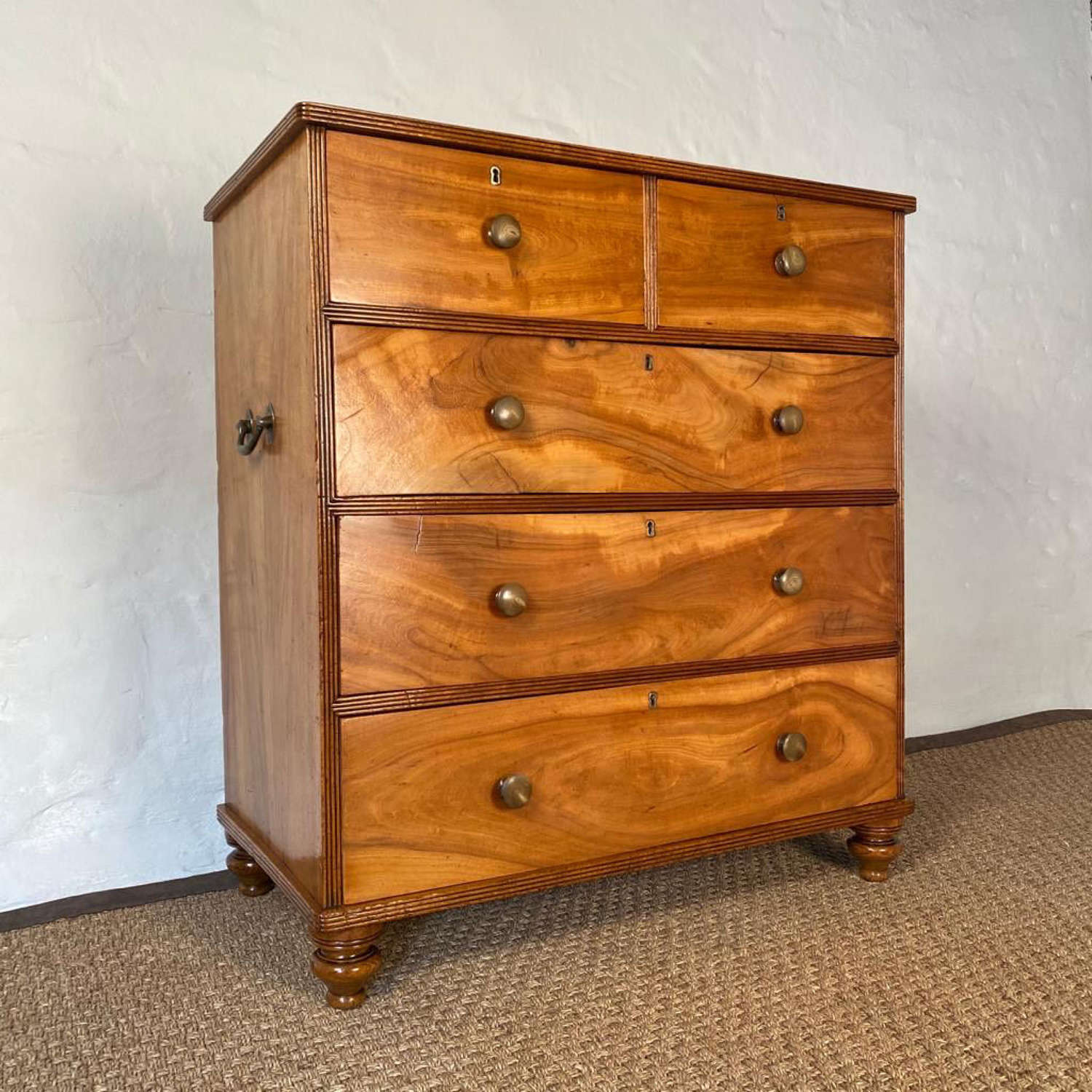 19th C Camphor Wood Military Chest of Drawers