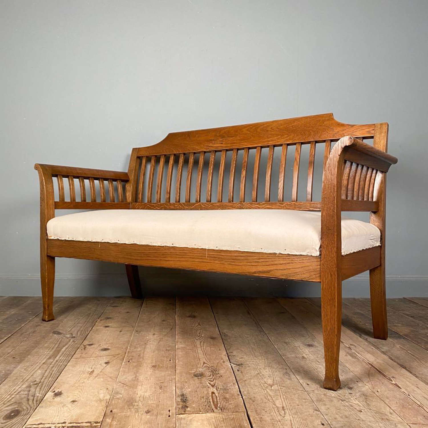 Heals Style Solid Oak Hall Bench