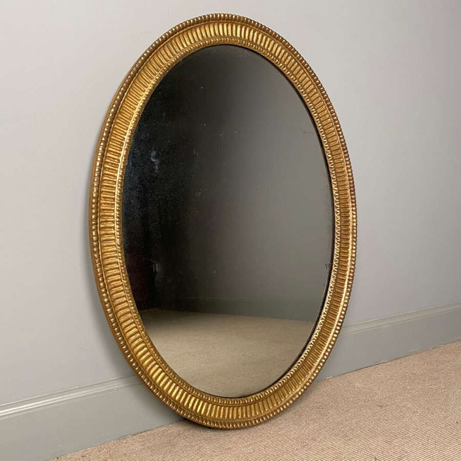 Beautiful 18th Century Oval Giltwood Mirror