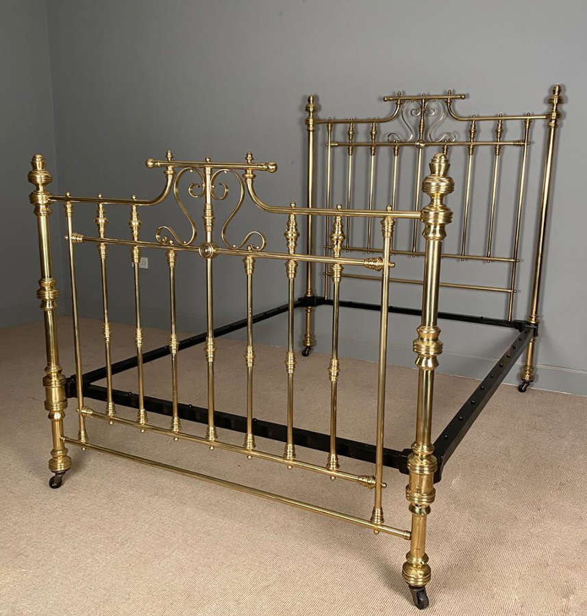 19th C Brass Double Bed