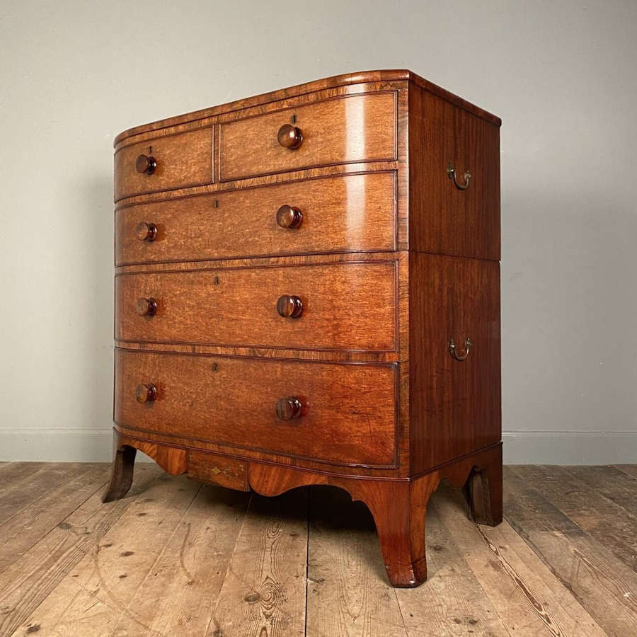 Highly Unusual Mahogany & Rosewood Campaign Chest