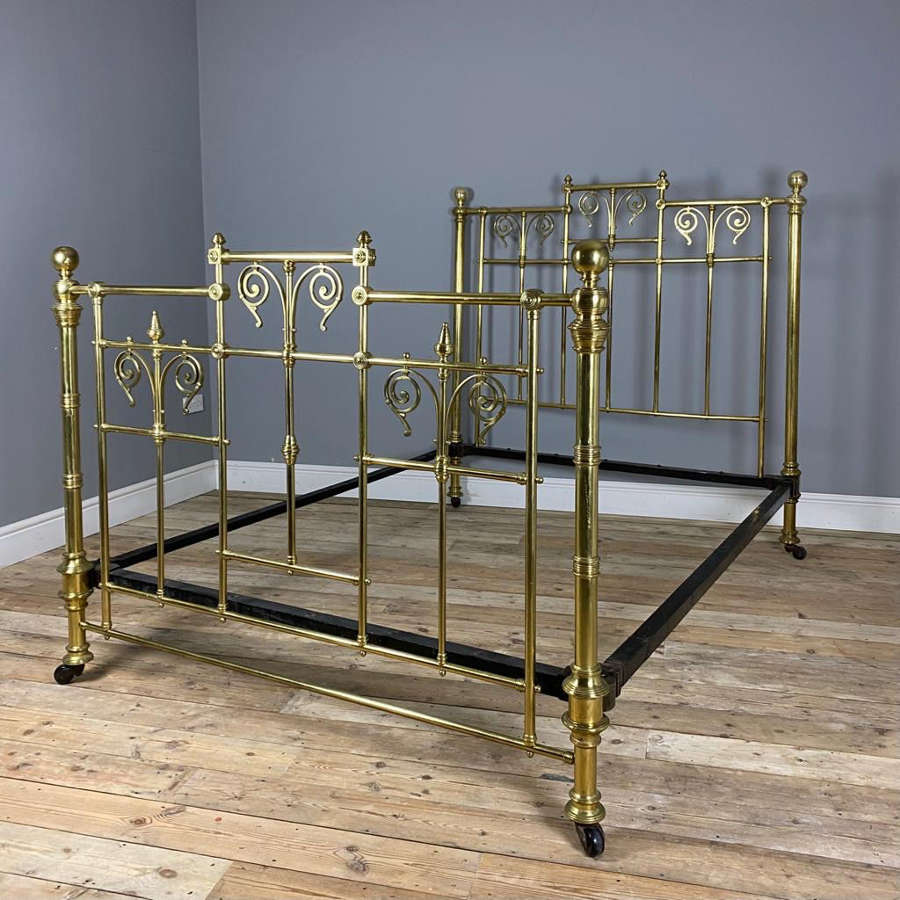 19th C Brass Hoskins & Sewell King Size Bed