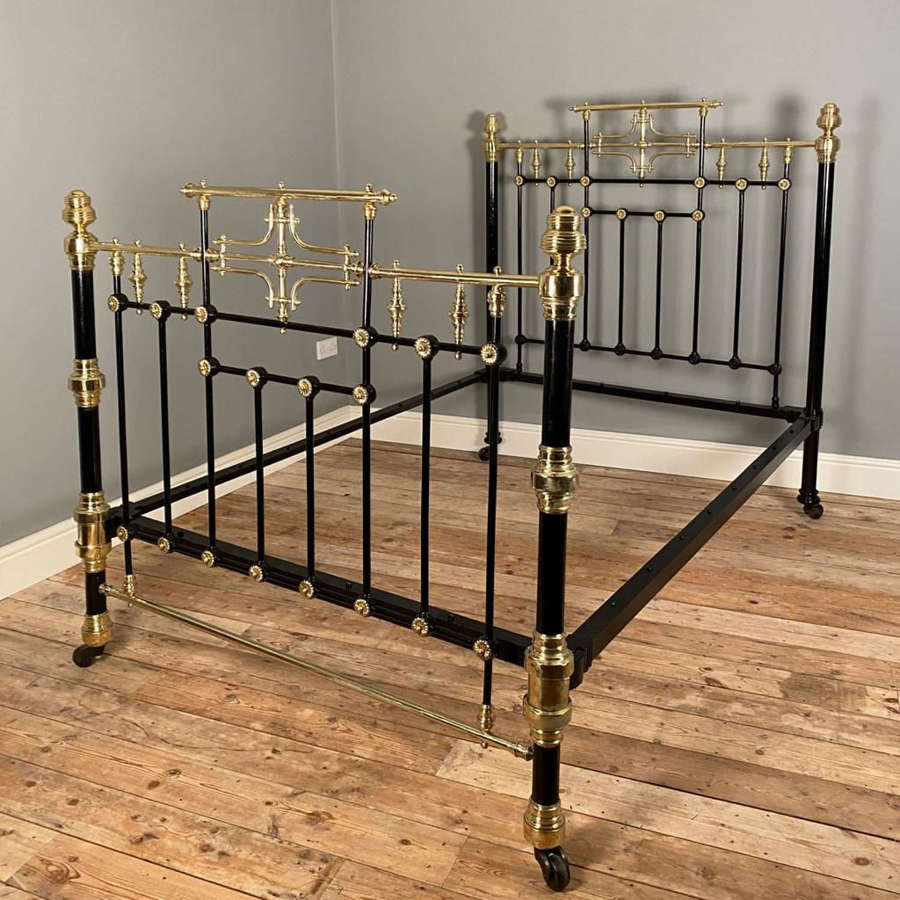 Brass & Iron Crested Double Bed