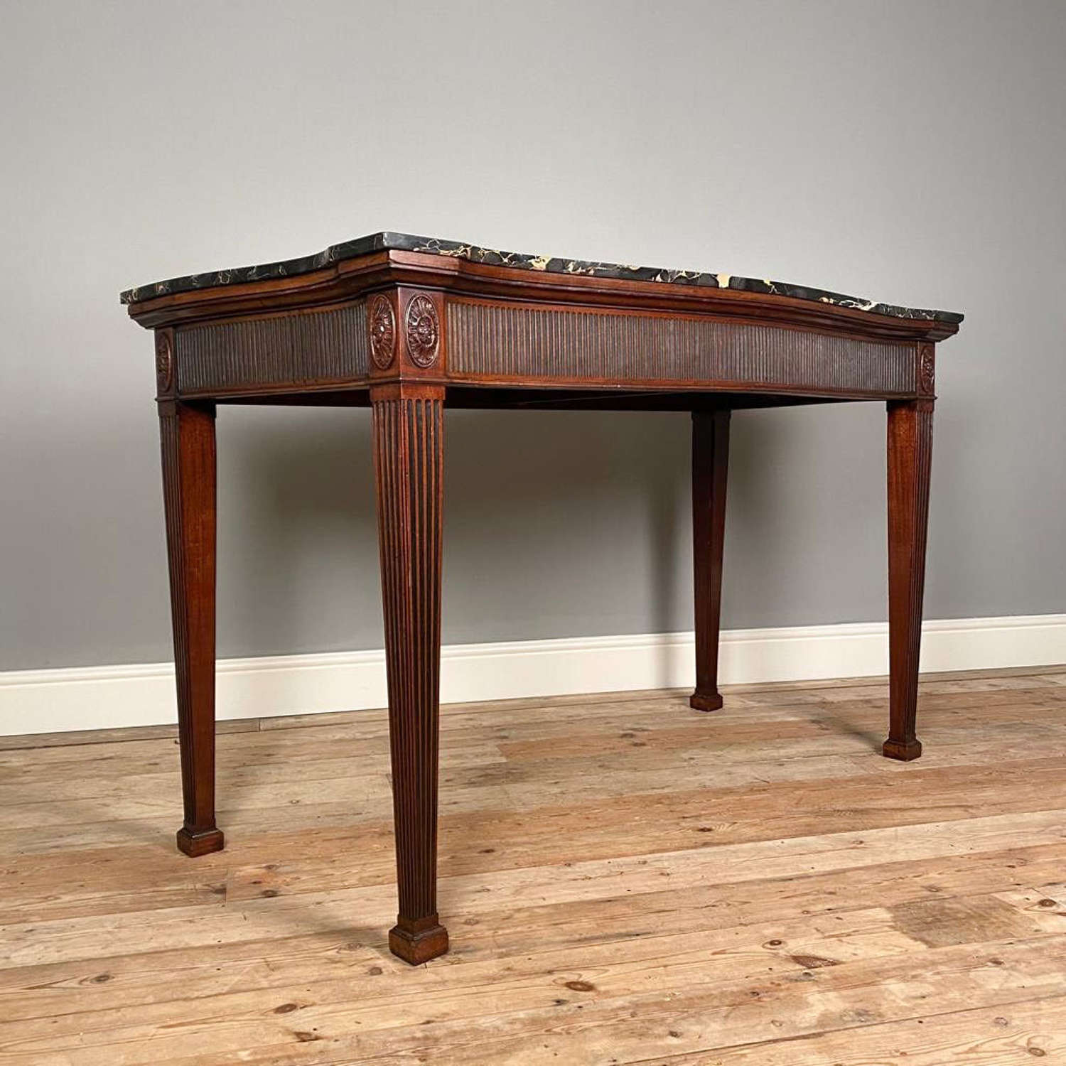 George II Style Marble Top Mahogany Serving / Console Table