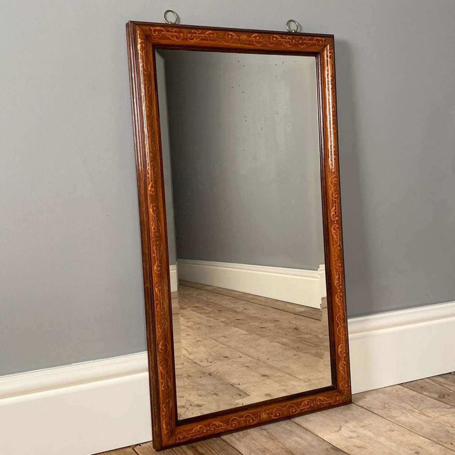 Gillows Cushioned Rosewood Inlaid Mirror