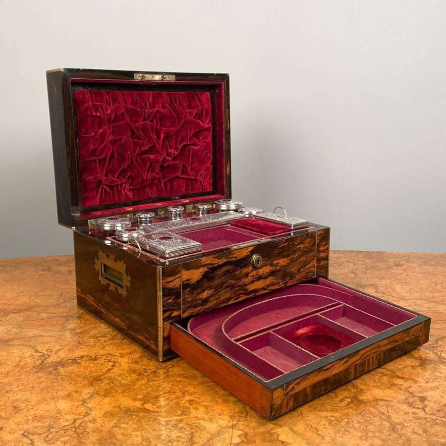 19th C. Coromandel Inlaid Vanity Box