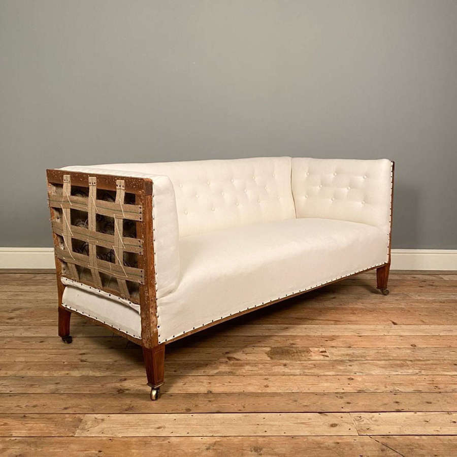 19th Century Satinwood Inlaid Upholstered Sofa