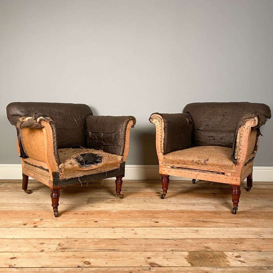 19th C Maple & Co Walnut Upholstered Chairs
