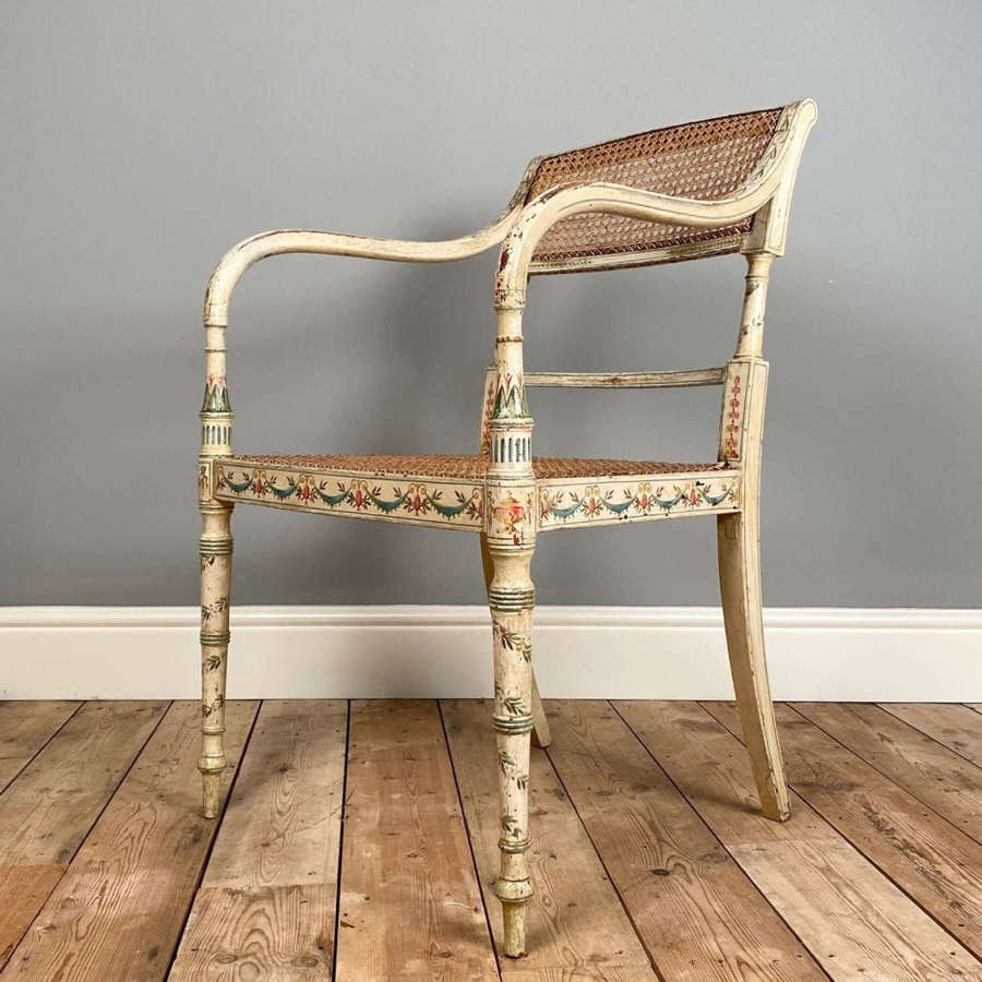 Beautiful Regency Painted Elbow Chair