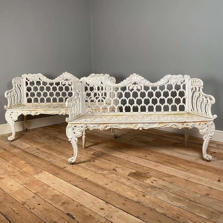 A Pair of Carron Foundry Cast Iron Garden Benches