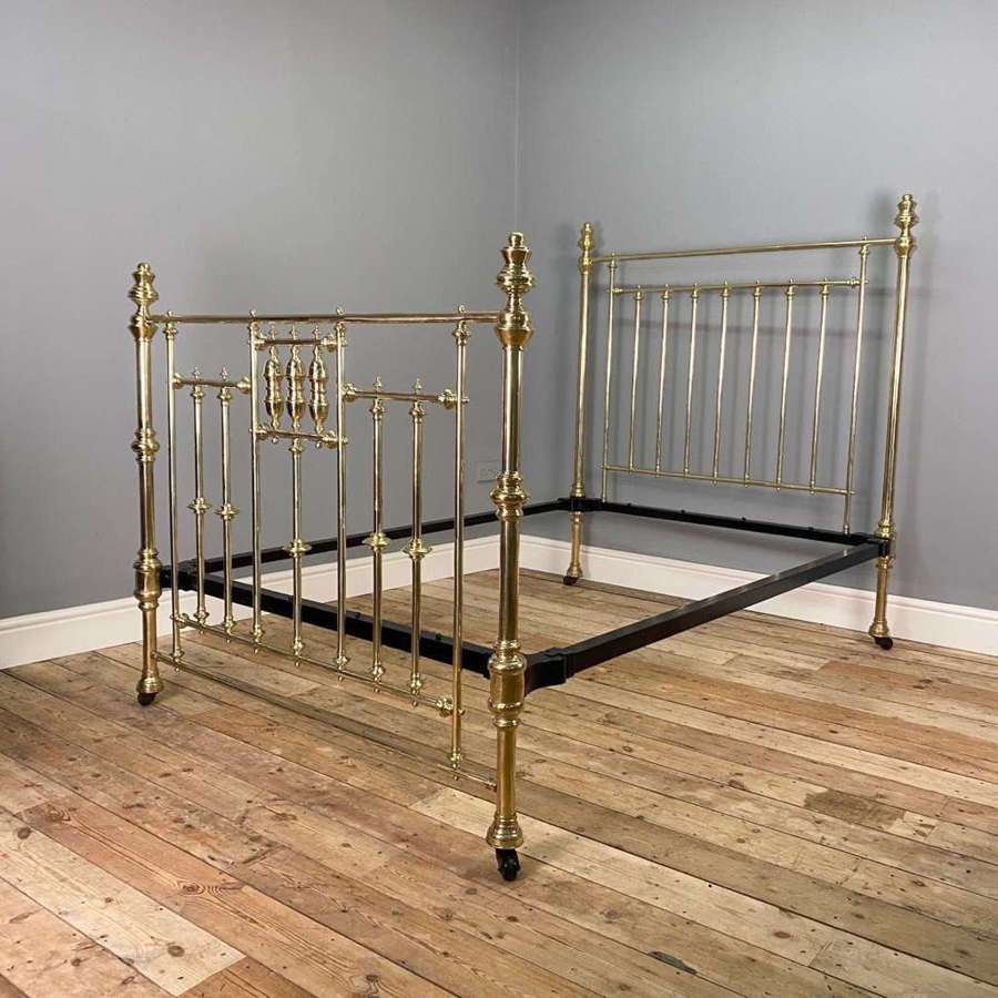 19th C Evered & Sons Brass Double Bed