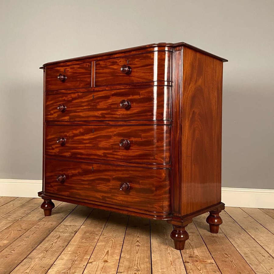 19th Mahogany Bow front Chest of Drawers