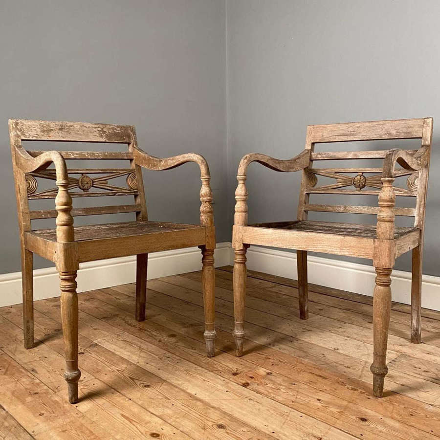 A Stunning Pair of Teak Garden Chairs