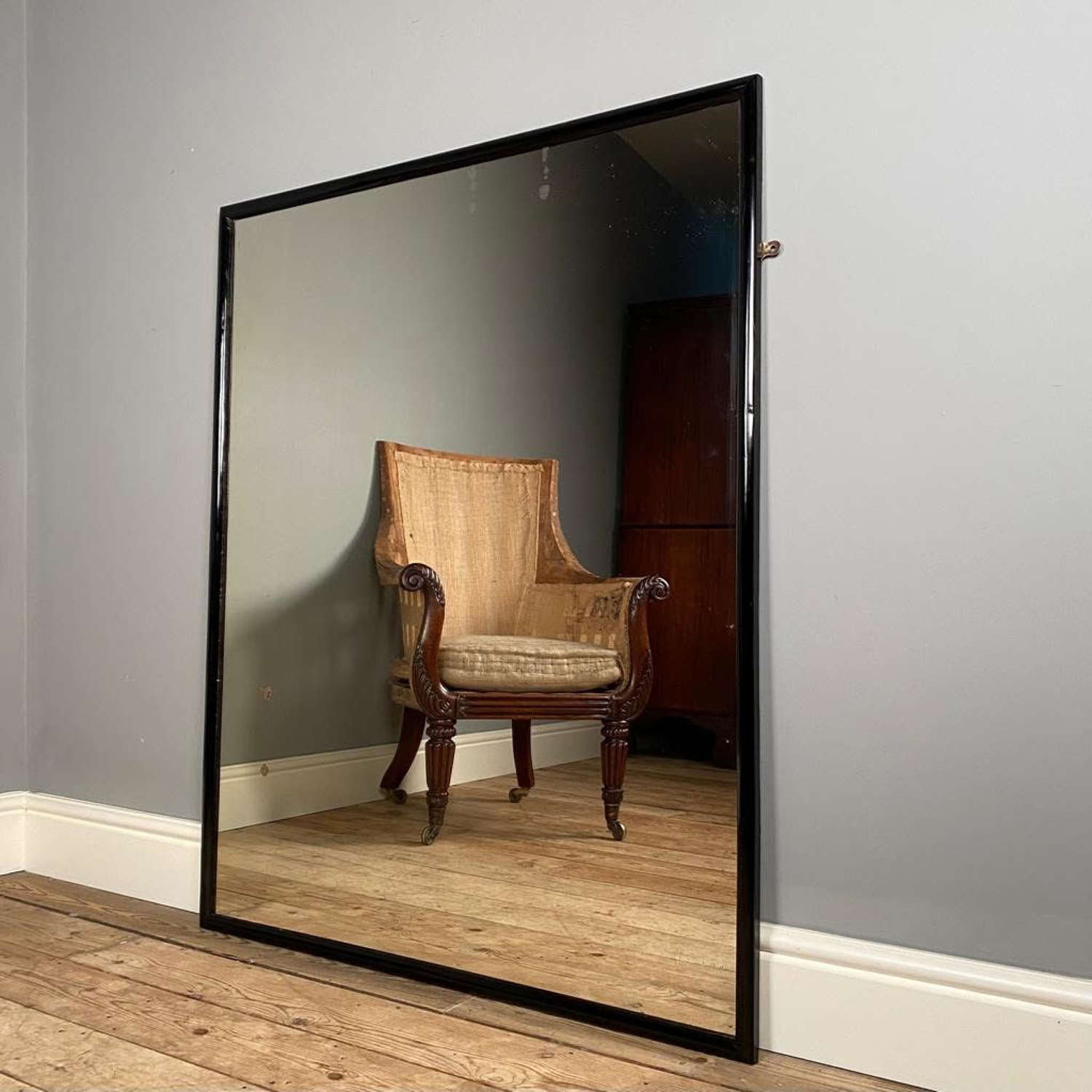Edwardian Ebonised Bistro Mirror