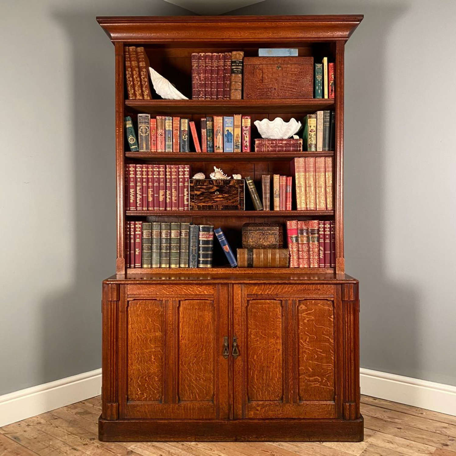 19th Century Solid English Oak Bookcase