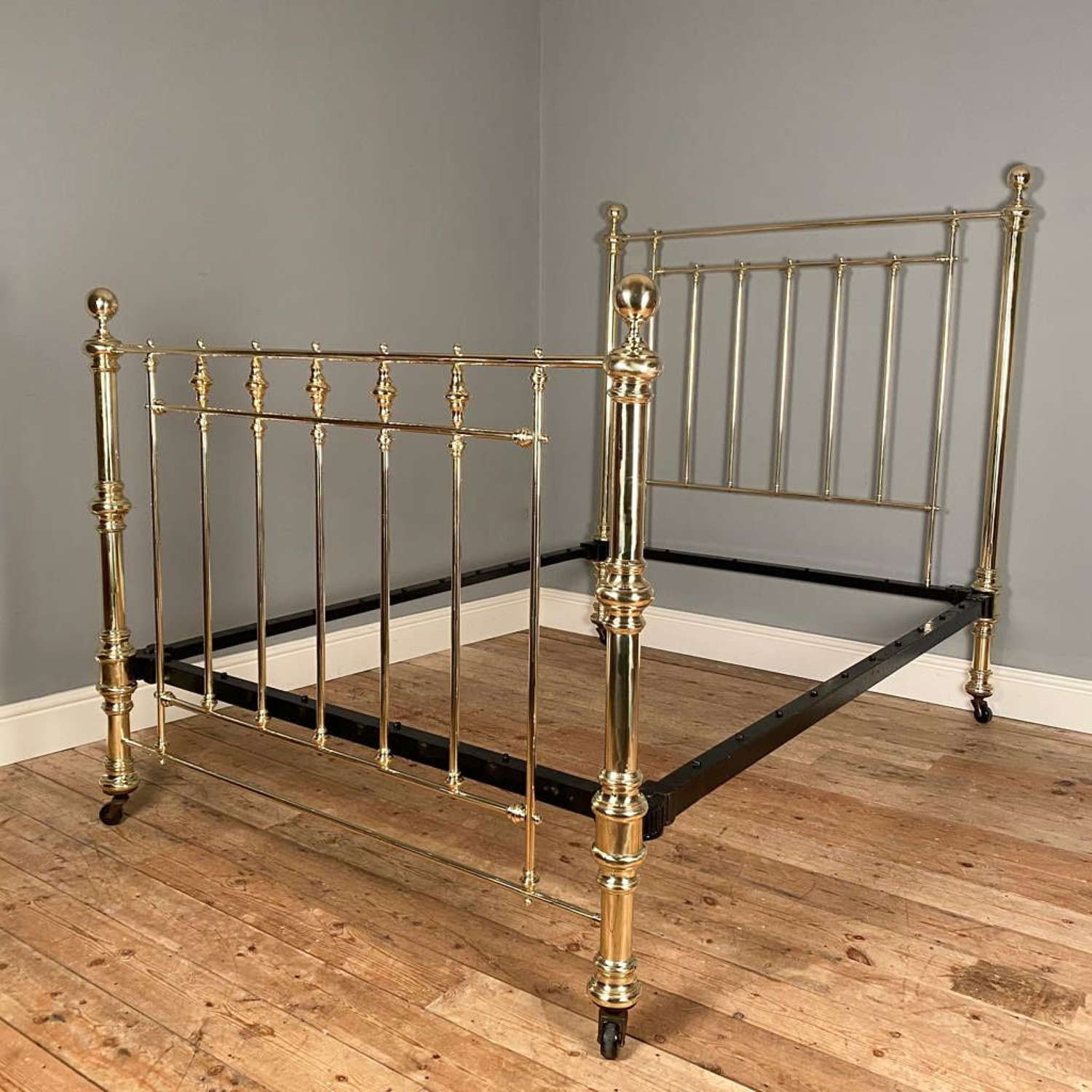 19th C Brass Double Bed by Hoskins & Sewell