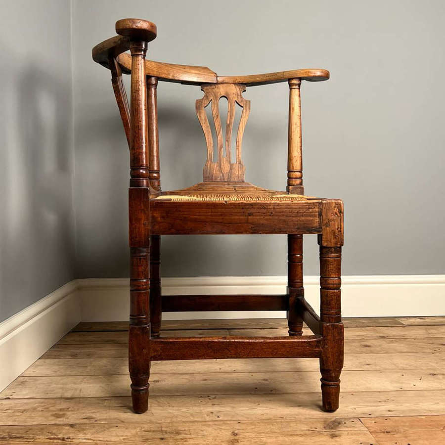 18th C Georgian Fruitwood Corner Chair