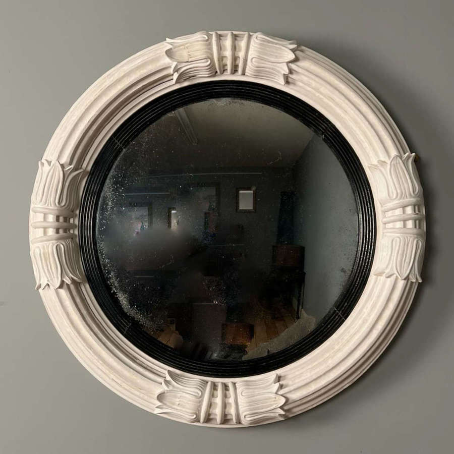 Large William IV Gesso Convex Mirror