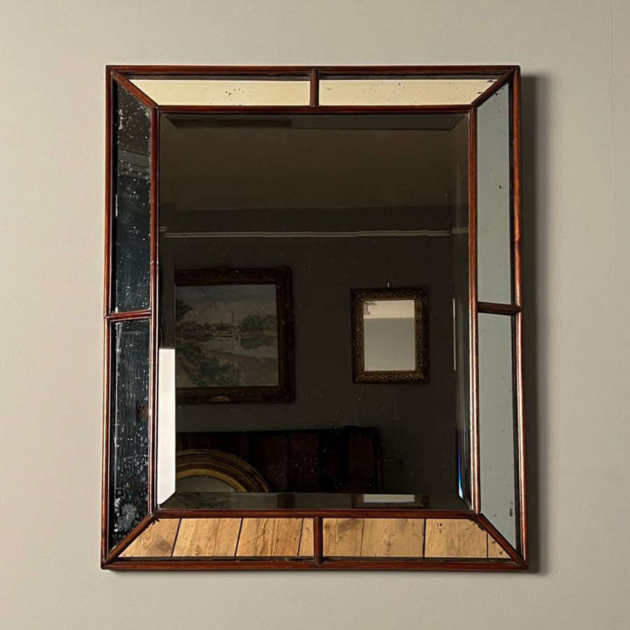 Unusual 19th C Mahogany Sectional Mirror